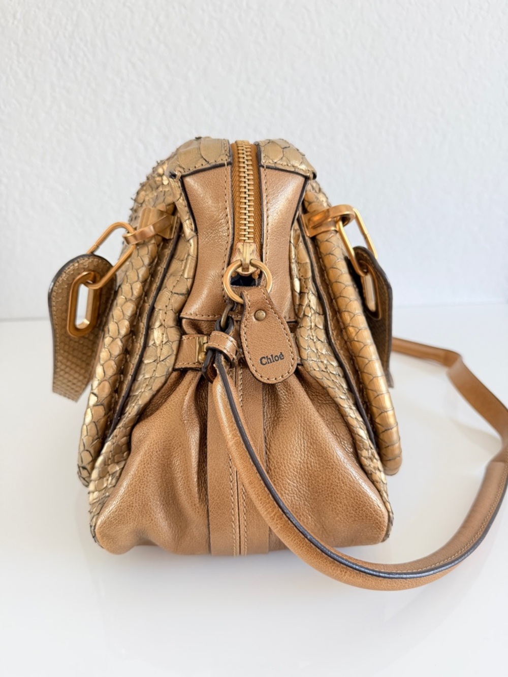 Chloe Gold Python paraty Handbag - Picture 6 of 15